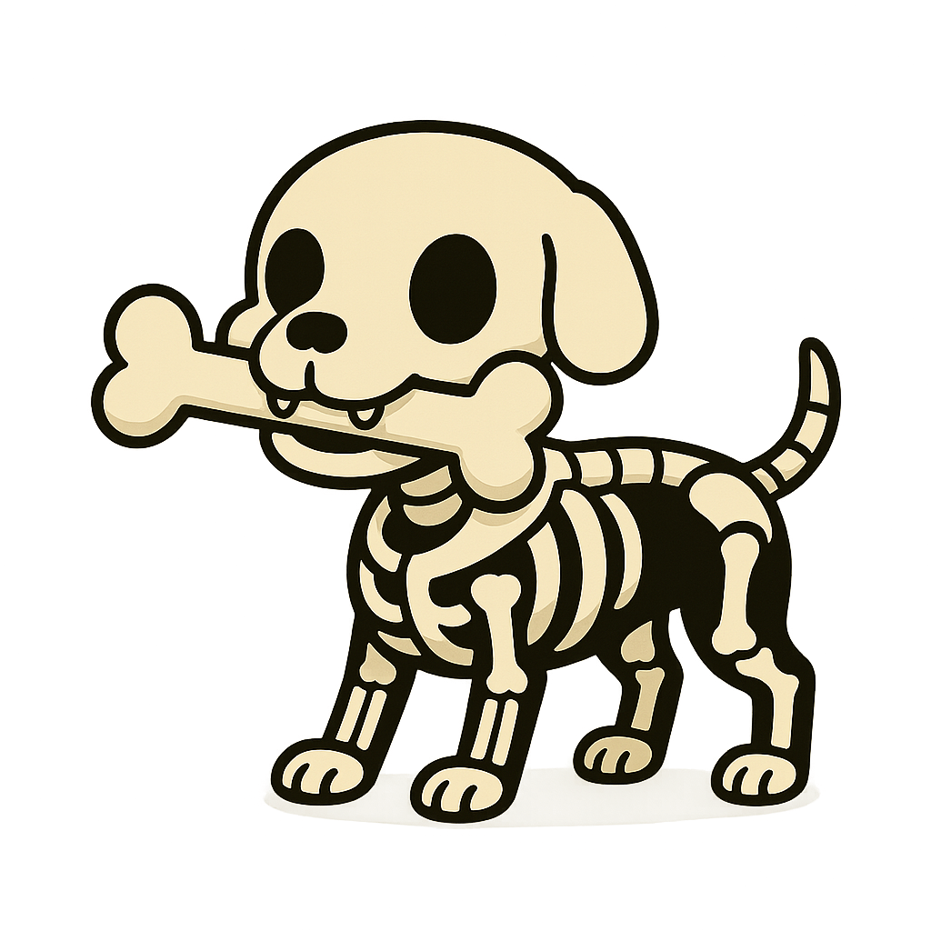 Skeleton Dog with Bone
